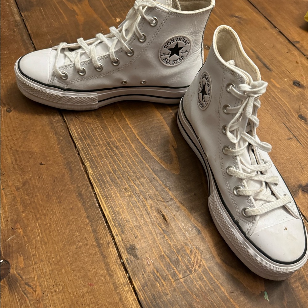 Leather platform converse size 7.5 - Picture 2 of 2
